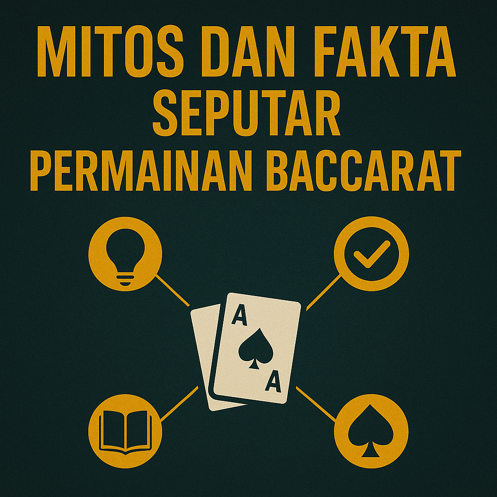 Ilustrasi digital meja baccarat elegan dengan kartu dan chip kasino, menampilkan suasana mewah dalam nuansa biru dan emas bergaya modern futuristik.