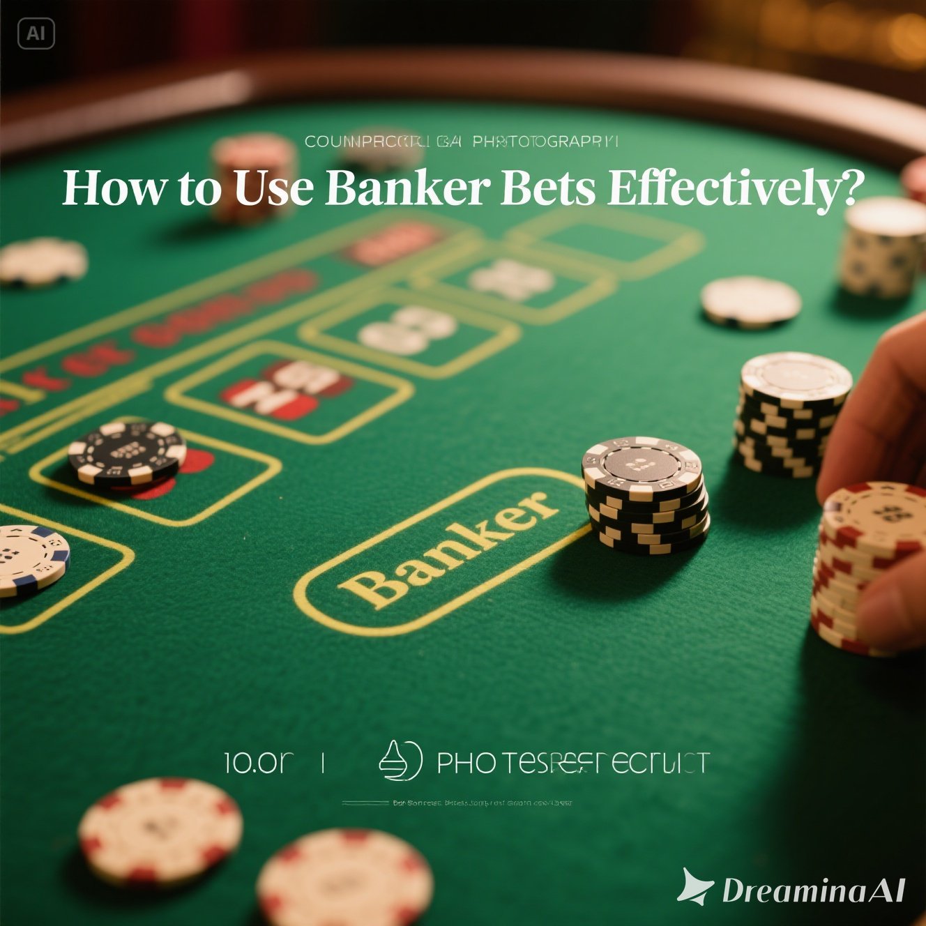 Ilustrasi meja baccarat dengan fokus pada taruhan Banker sebagai pilihan paling menguntungkan.
