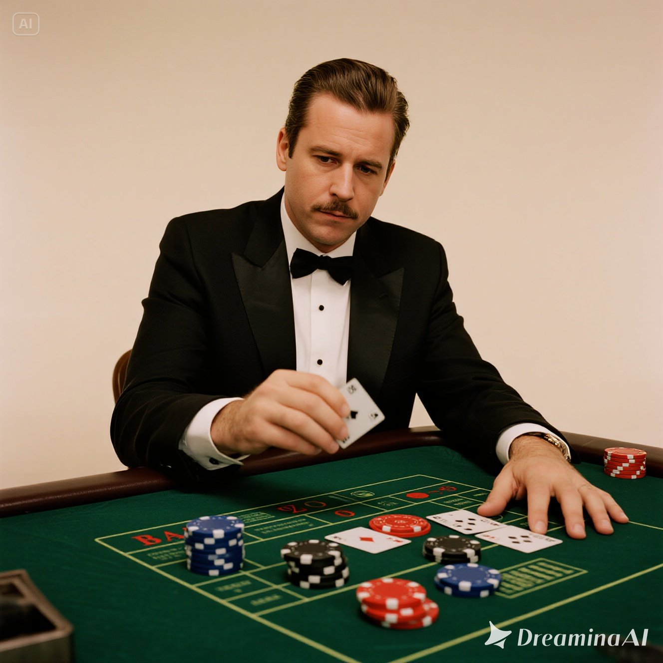 Ilustrasi flat-style pemain baccarat terlihat frustrasi setelah kalah, dengan tips kontrol emosi untuk menghindari tilt.