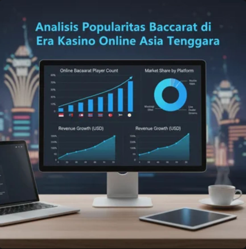 Dealer Baccarat live streaming di meja kasino virtual dengan latar digital bernuansa Asia.”