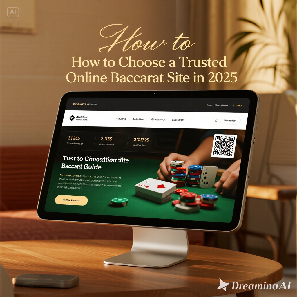 Ilustrasi meja baccarat online dengan ikon keamanan, lisensi resmi, dan reputasi terpercaya.