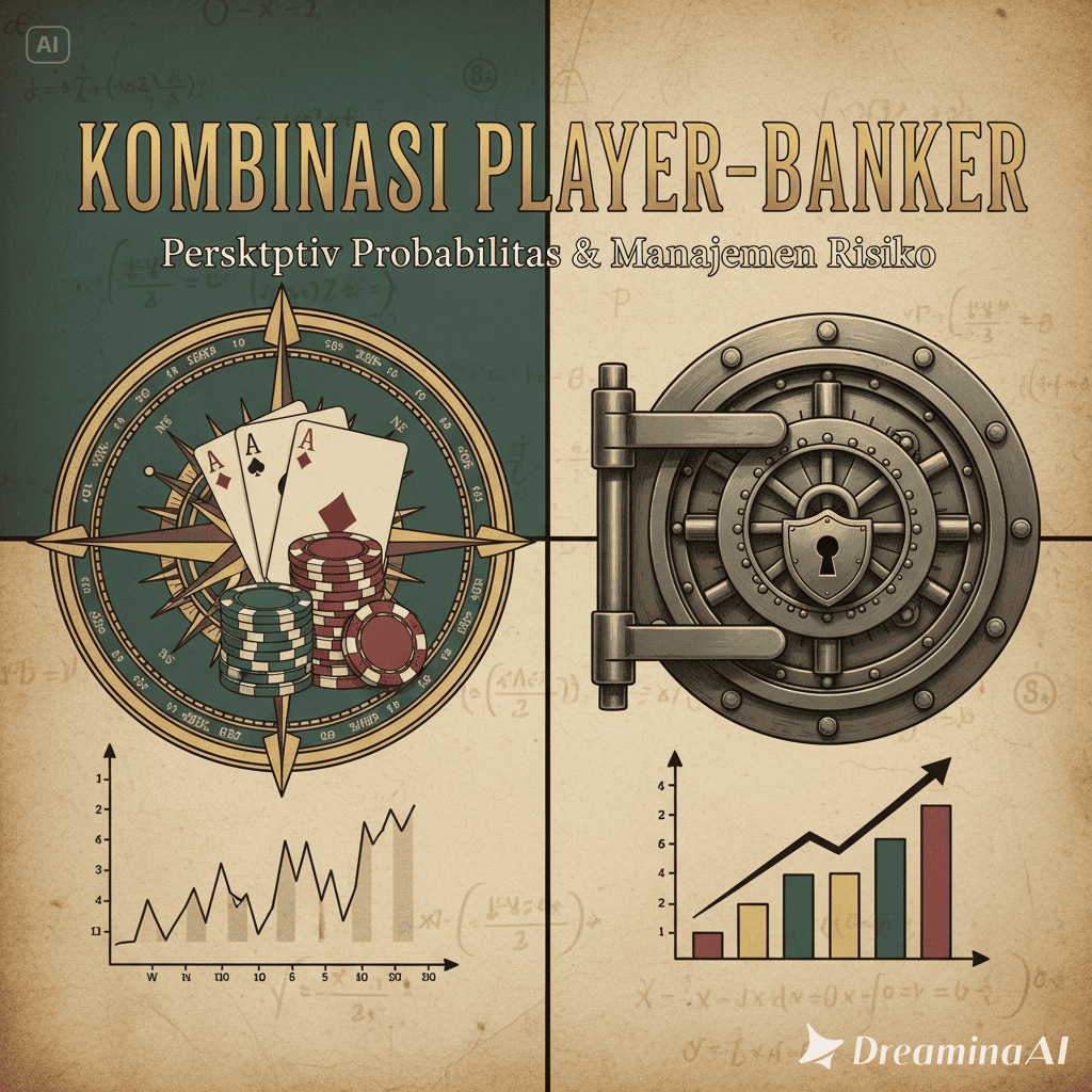 Ilustrasi edukatif kombinasi Player–Banker dilihat dari perspektif probabilitas dan manajemen risiko.