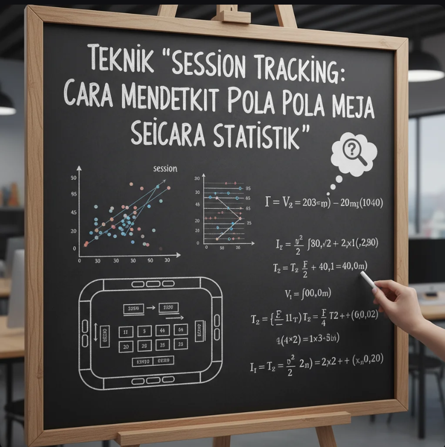 Visualisasi data sesi berbasis grafik statistik dengan koneksi antar titik yang menggambarkan pola interaksi.