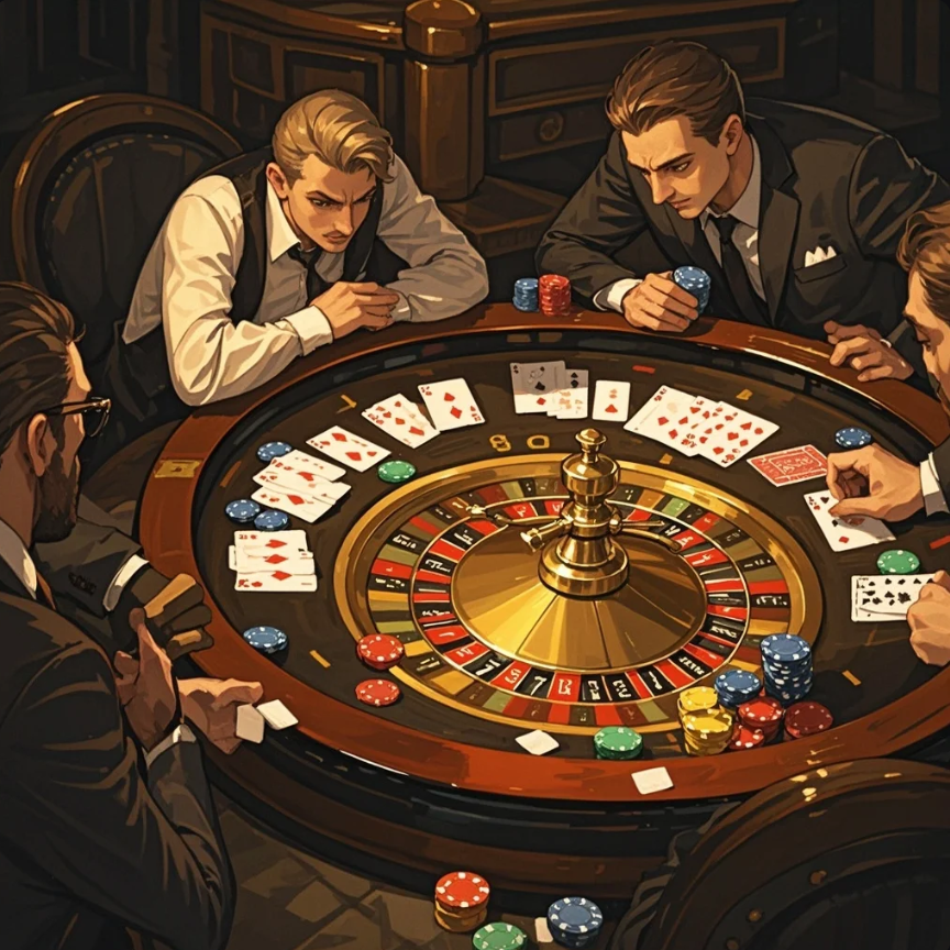 Ilustrasi otak manusia melihat pola pada grafik acak permainan.